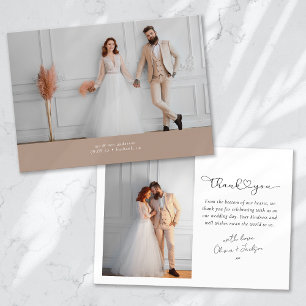 Carte De Remerciements Terracotta Heart 2 Photo Mariage de calligraphie