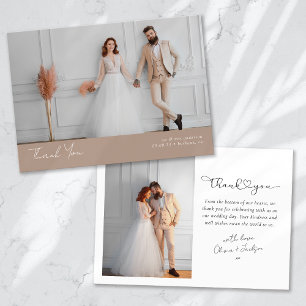 Carte De Remerciements Terracotta Heart 2 Photo Mariage de calligraphie