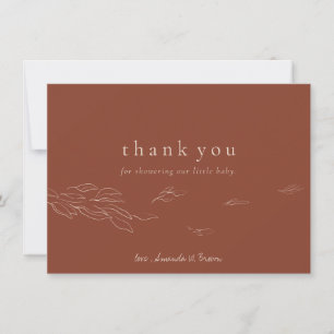 Carte De Remerciements Terracotta ivoire simple fête de baby shower flora