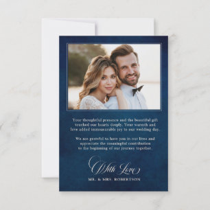 Carte De Remerciements Terracotta Marine Blue Green Mariage photo