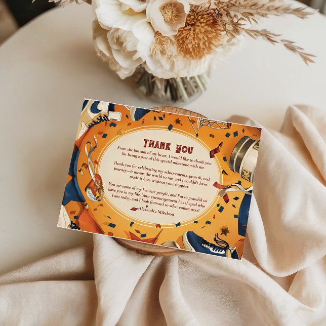 Carte De Remerciements Terrain de Basket-ball Rétro pour Anniversaire (Créateur téléchargé)