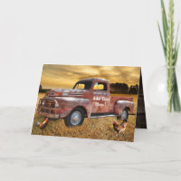 Terrain de ferme de camions antiques Red