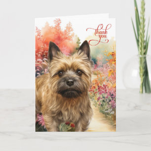 Carte De Remerciements Terrier Cairn Chemin Coloré de Jardin