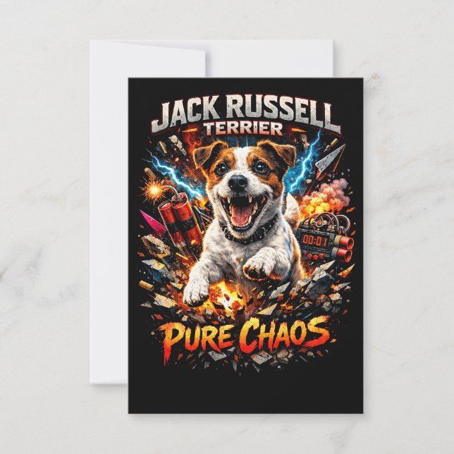 Carte De Remerciements Terrier Jack Russell (Devant)