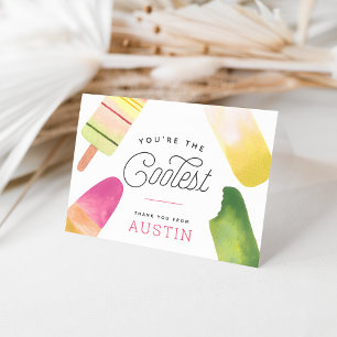 Carte De Remerciements T'es le plus cool Enfants Popsicle
