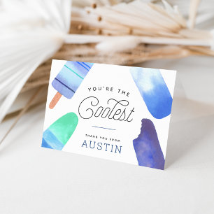 Carte De Remerciements T'es le plus cool   Enfants Popsicle