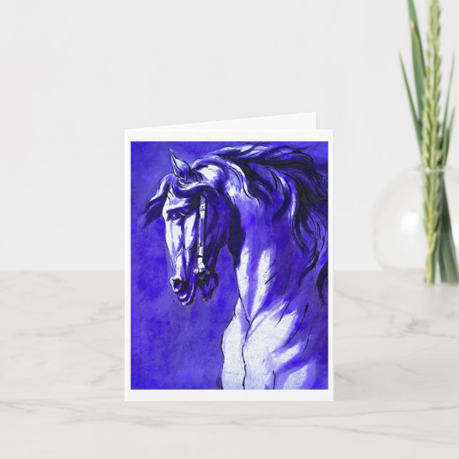 Carte De Remerciements Tête de chevaux (Violet) (Devant)