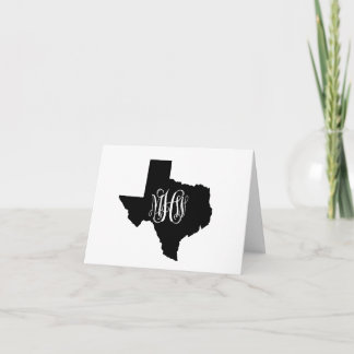 Carte De Remerciements Texas Black White 3 Init Vine Monogramme DIY BG