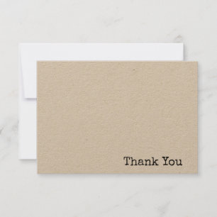 Carte De Remerciements texte minimaliste de machine à écrire moderne sur 