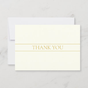 Carte De Remerciements Texte personnalisable élégant simple Or blanc ca
