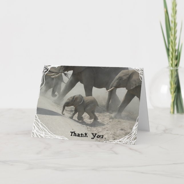 Carte De Remerciements Thank You -   African Elephant (Devant)