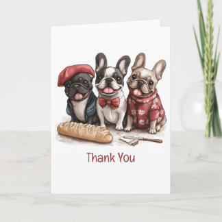 Carte De Remerciements Thank You Bonjour French Bulldogs