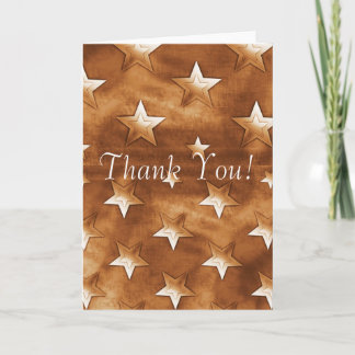 Carte De Remerciements Thank You Brown Stars Greeting
