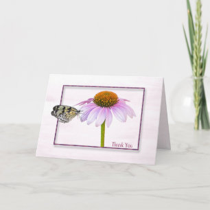 Carte De Remerciements Thank You Butterfly on Cone Flower
