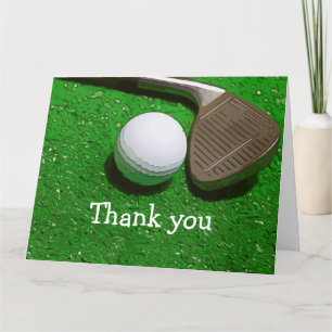 Carte De Remerciements Thank you card for golfer with golf ball and iron