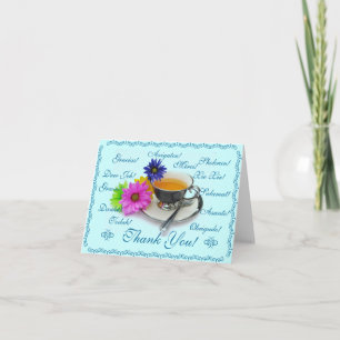Carte De Remerciements Thank you card in 12 languages