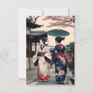 Carte De Remerciements Thank You Card – Kyoto Kimono Spring Walk