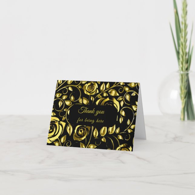 Carte De Remerciements Thank you card-Midnight Elegance collection (Devant)