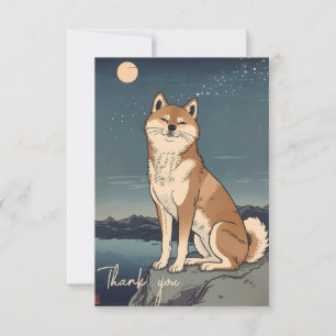 Carte De Remerciements Thank You Card – Peaceful Shiba Moon