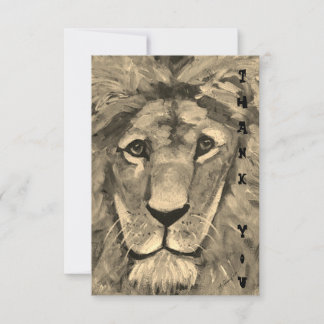 Carte De Remerciements Thank You card with blank inside Lion 