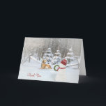 Carte De Remerciements thank you-Christmas snowman and<br><div class="desc">snowman and the hoods with christmas decorations and snowflakes for thank you to hostess</div>