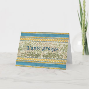 Carte De Remerciements Thank You en Italie, tante Grazie