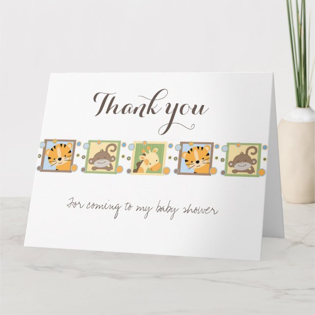 Carte De Remerciements Thank you for coming to my baby shower (Devant)
