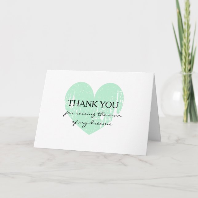 Carte De Remerciements Thank you for raising the man of my dreams card (Devant)