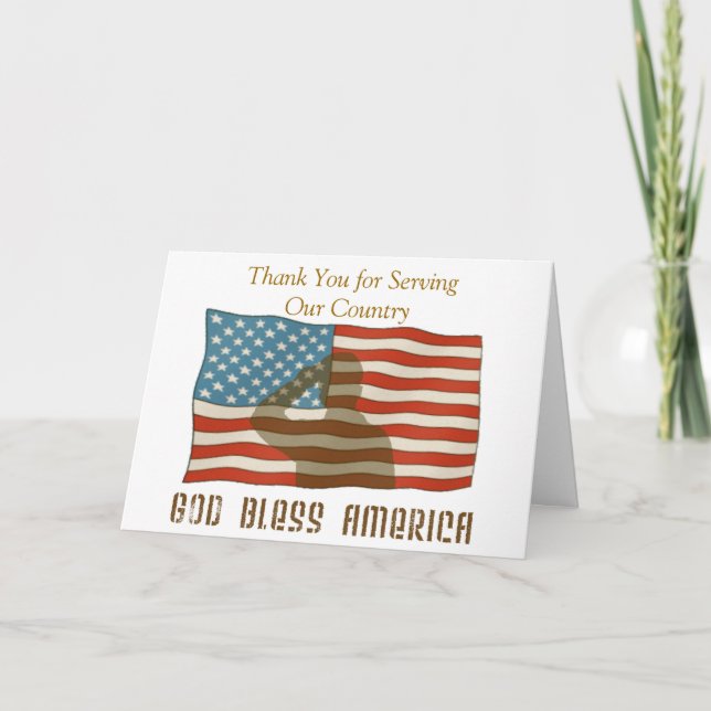 Carte De Remerciements Thank You for Serving Our Country Card (Devant)