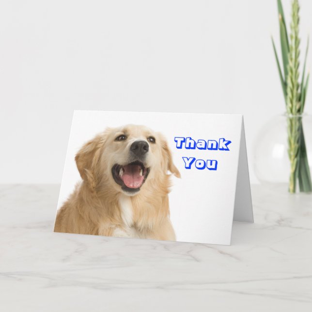 Carte De Remerciements Thank You Golden Retriever Puppy Dog Greeting Card (Devant)