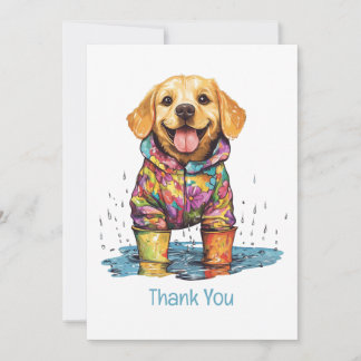 Carte De Remerciements Thank You Labrador Retriever Rain Puddle