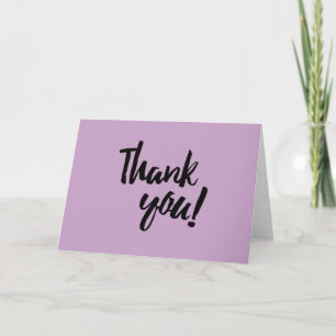 Carte De Remerciements Thank You Lilac Purple Pastel Black Brush Script