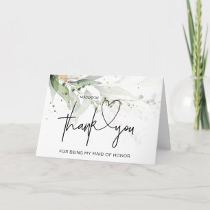 Carte De Remerciements Thank You Maid of Honor Wedding Card From Bride