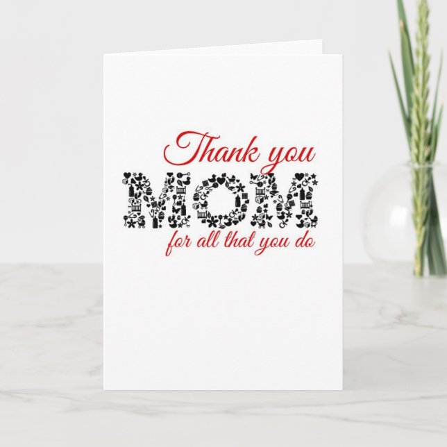 Carte De Remerciements Thank you Maman pour tout (Devant)