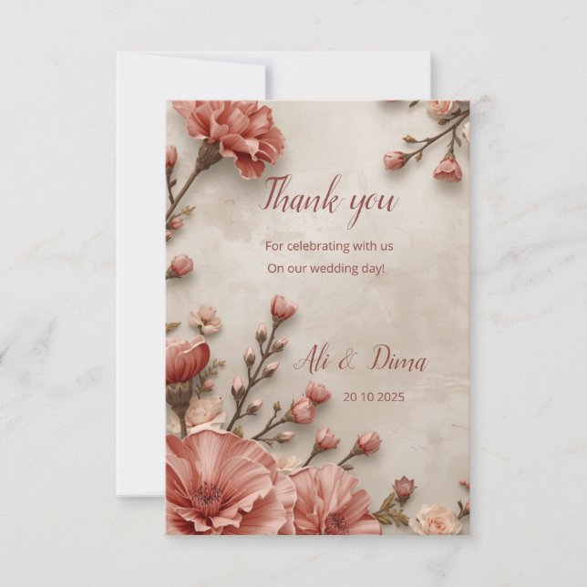 Carte De Remerciements Thank You: Our Love Blooms (Devant)