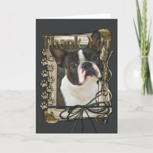Carte De Remerciements Thank You - Stone Paws - Boston Terrier