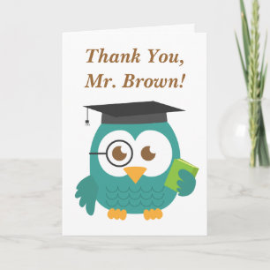 Carte De Remerciements Thank You, Teacher Appreciation, Teacher Owl