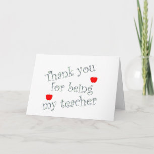 Carte De Remerciements Thank You Teacher Red Apples