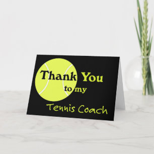 Carte De Remerciements Thank You to my Tennis Coach