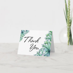 Carte De Remerciements Thank You Typography with Watercolor Succulents