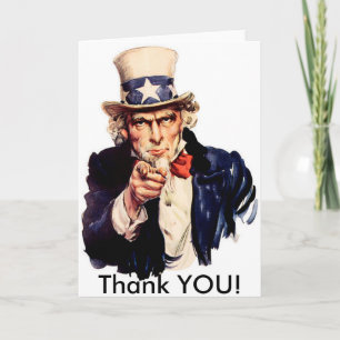 Carte De Remerciements Thank You, Uncle Sam Style.
