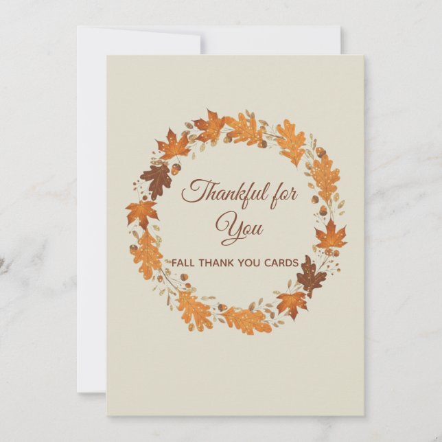 Carte De Remerciements Thankful for You Fall Thank You Cards (Devant)
