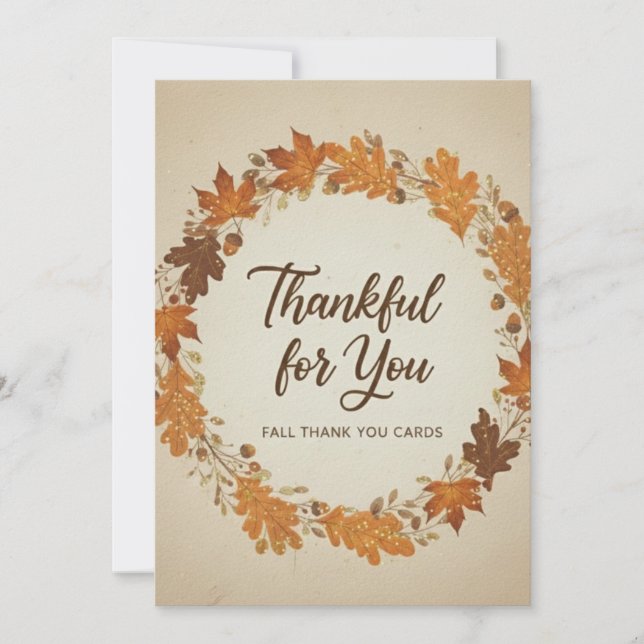 Carte De Remerciements Thankful for You Fall Thank You Cards (Devant)