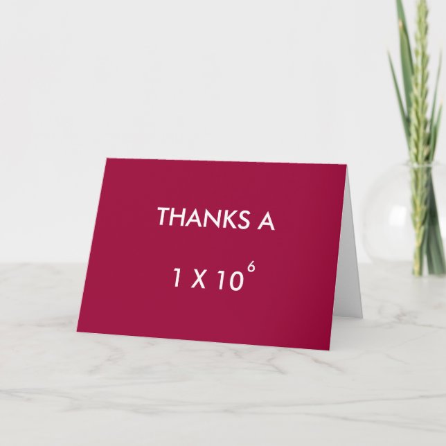CARTE DE REMERCIEMENTS THANKS A MILLION (Devant)