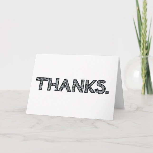 Carte De Remerciements "Thanks" | Customizable (Devant)