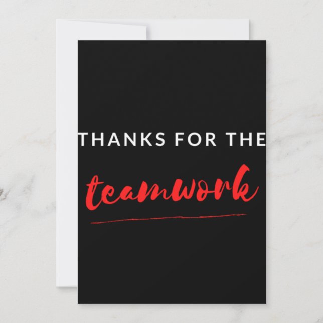 Carte De Remerciements Thanks For the Teamwork (Devant)