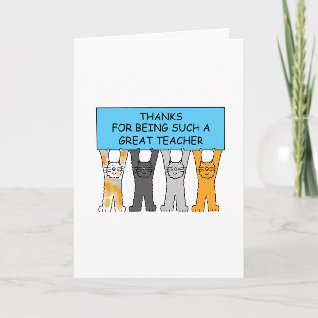 Carte De Remerciements Thanks to a great teacher (Devant)