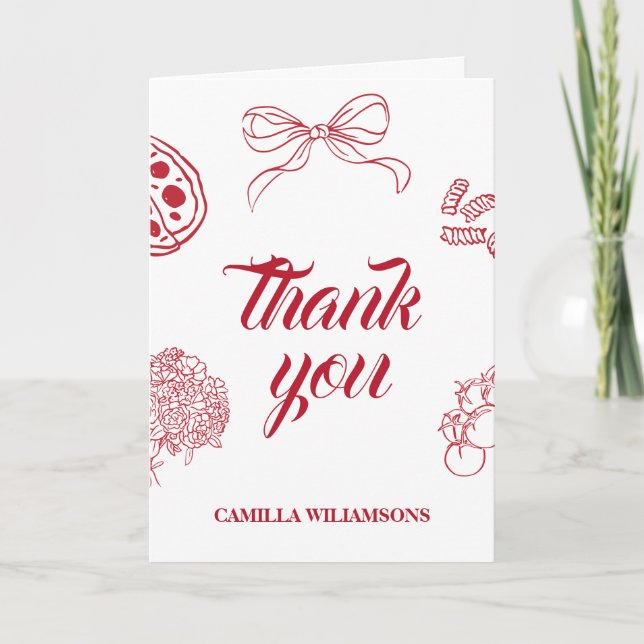 Carte De Remerciements That’s Amore Red Bridal Shower THANK YOU (Devant)