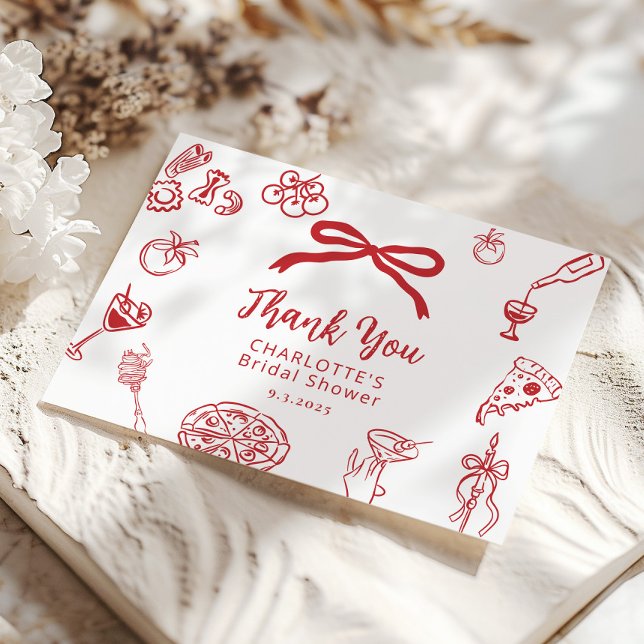 Carte De Remerciements That's Amore Hand Drawn Italian Bridal Shower (Créateur téléchargé)