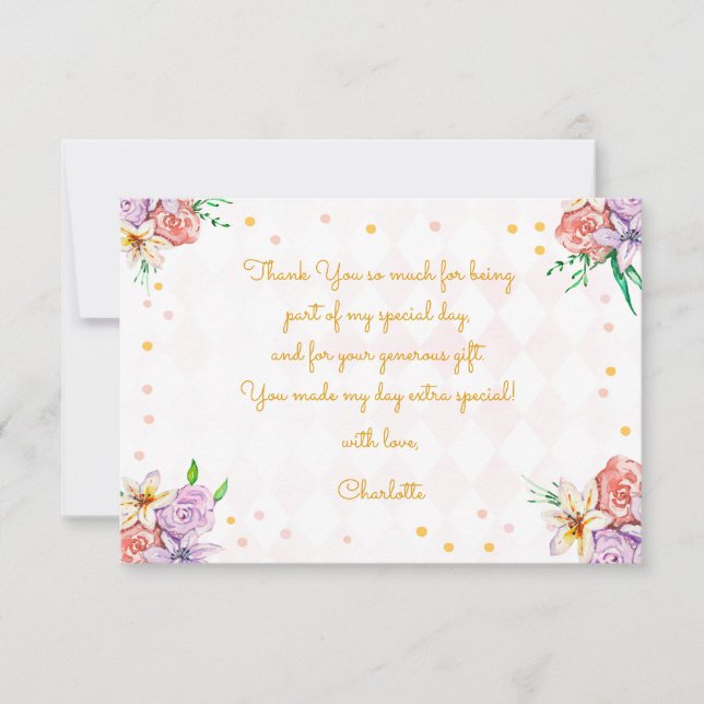 Carte De Remerciements Thé anniversaire des enfants (Devant)